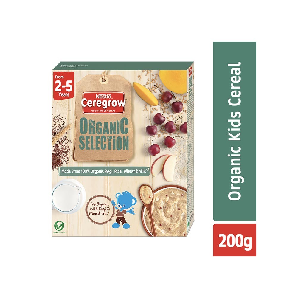 Nestle Ceregrow Organic Selection Multigrain With Ragi & Mixed Fruit Junior Cereal (2-5 years)