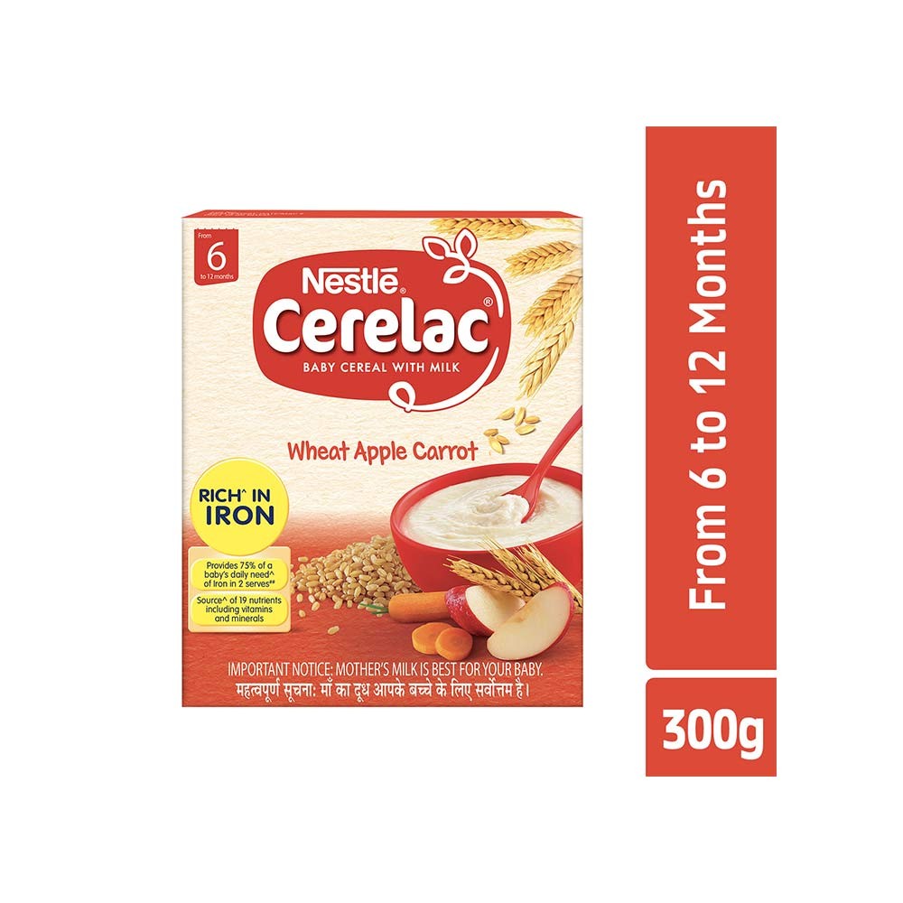 Nestle Cerelac with Milk Wheat Apple Carrot Baby Cereal (From 6 to 12 Months)