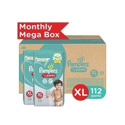 Pampers Diaper (Pants Monthly Box Pack, Extra Large, 112 Count)