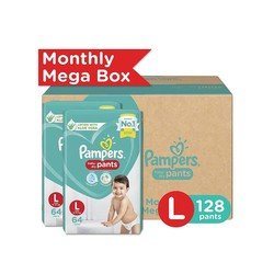 Pampers Diaper (Pants, Monthly Box Pack, Large, 128 Count)