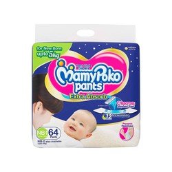 MamyPoko Pants Extra Absorb New Born Baby Diaper - Pack of 64