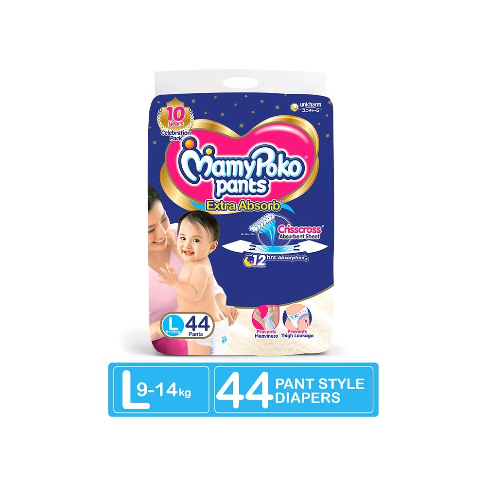 MamyPoko Pants Extra Absorb Diaper (L) - Pack of 44