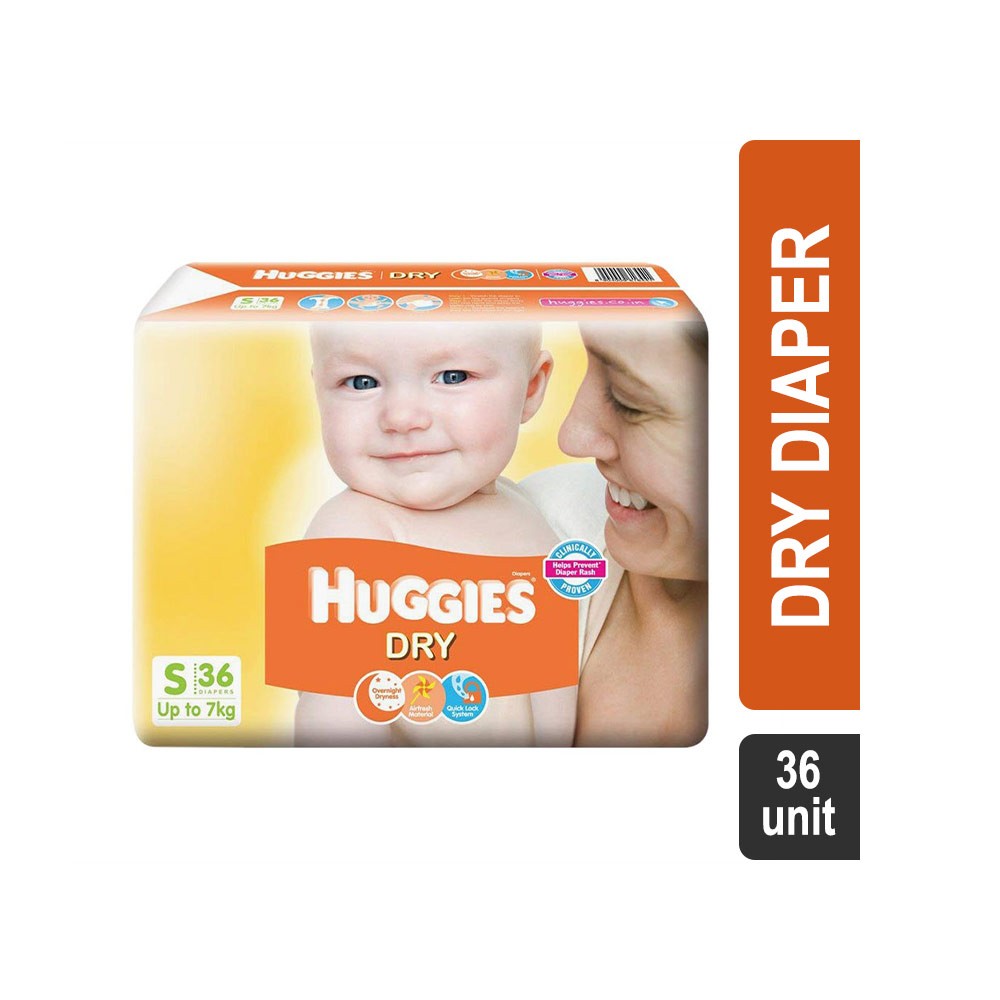 Huggies Dry Diaper (S) - Pack of 36