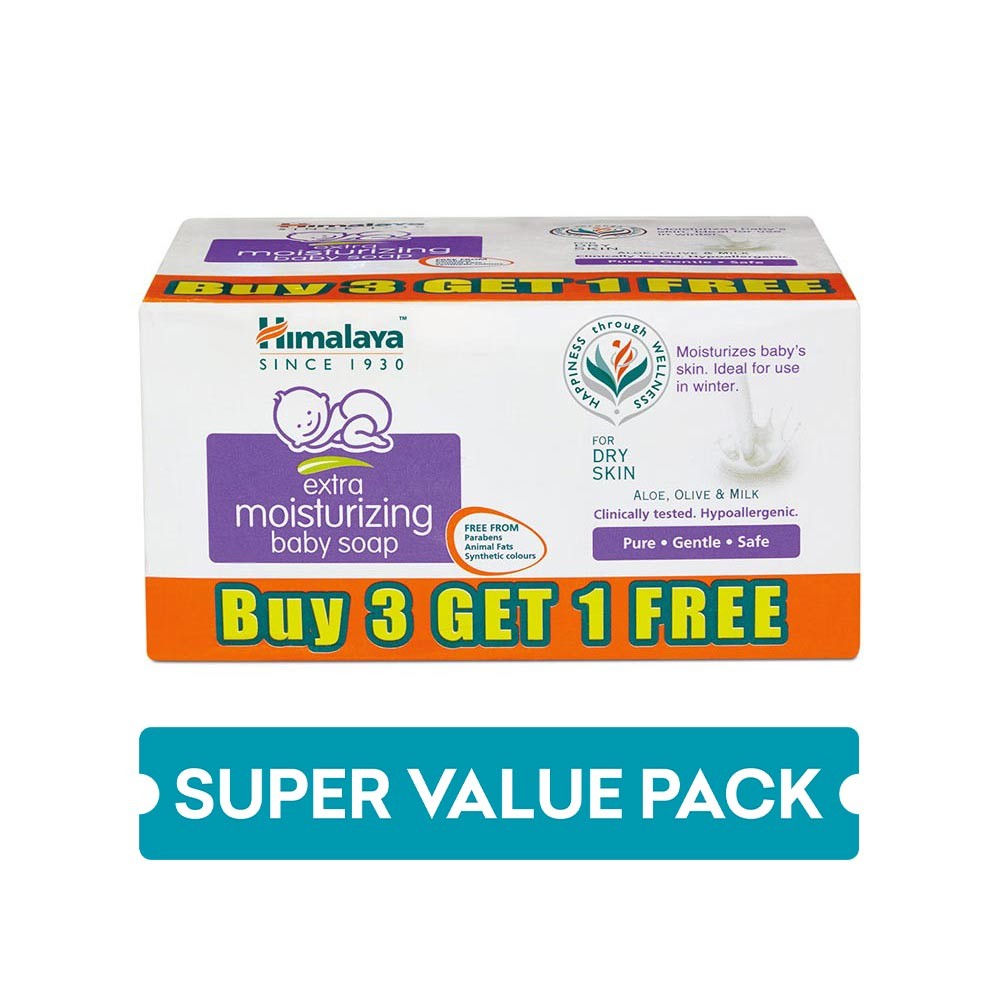 Himalaya Extra Moisturizing Baby Soap - Buy 3 Get 1 Free - Brand Offer