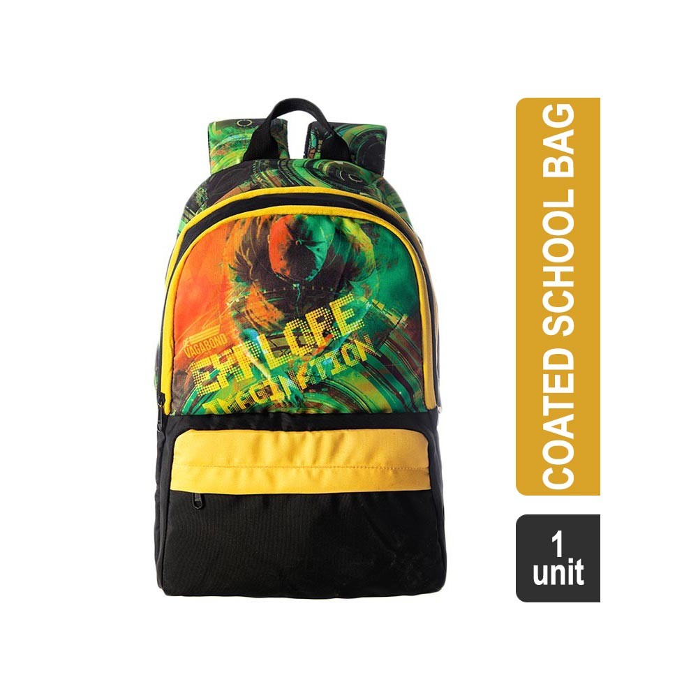 Devagabond Hevea Polyester Pu Coated School Bag (18 l, Yellow)