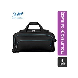Skybags DFTSPE64BLK Scot Plus Polyester 2W Duffle Trolley Check In Bag (64 cm, Black)