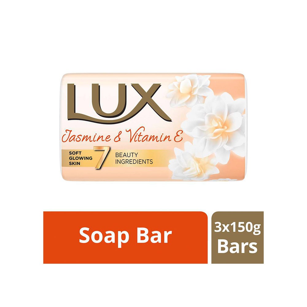 Lux Jasmine & Vitamin E Beauty Soap For Glowing Skin Mega Pack 3x150 g