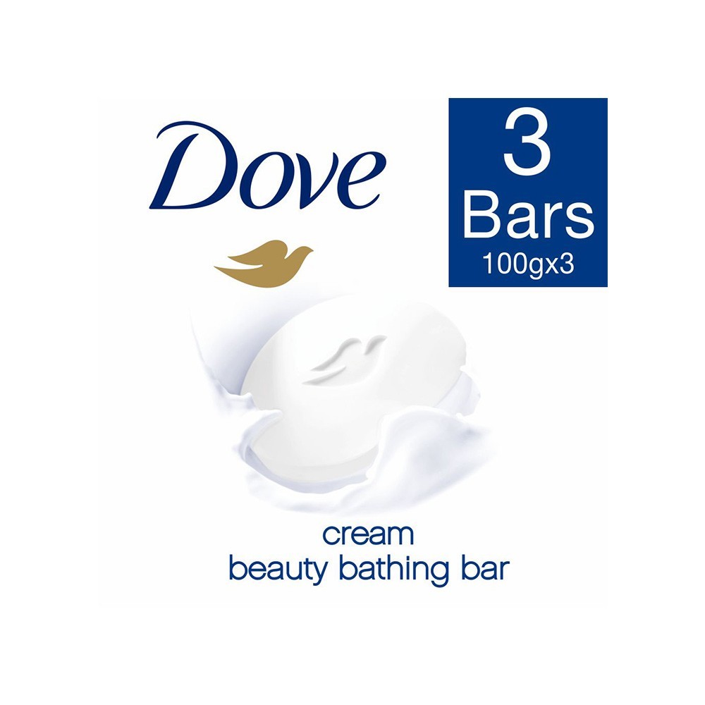 Dove Cream Beauty Bathing Bar Soap - Pack of 3