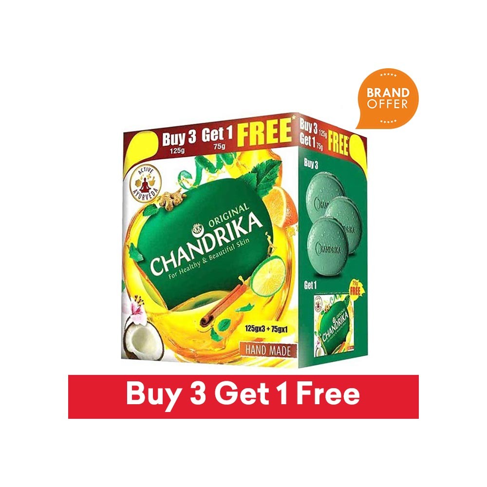 Chandrika Ayurvedic Soap - Buy 3 Get 1 Free - Brand Offer