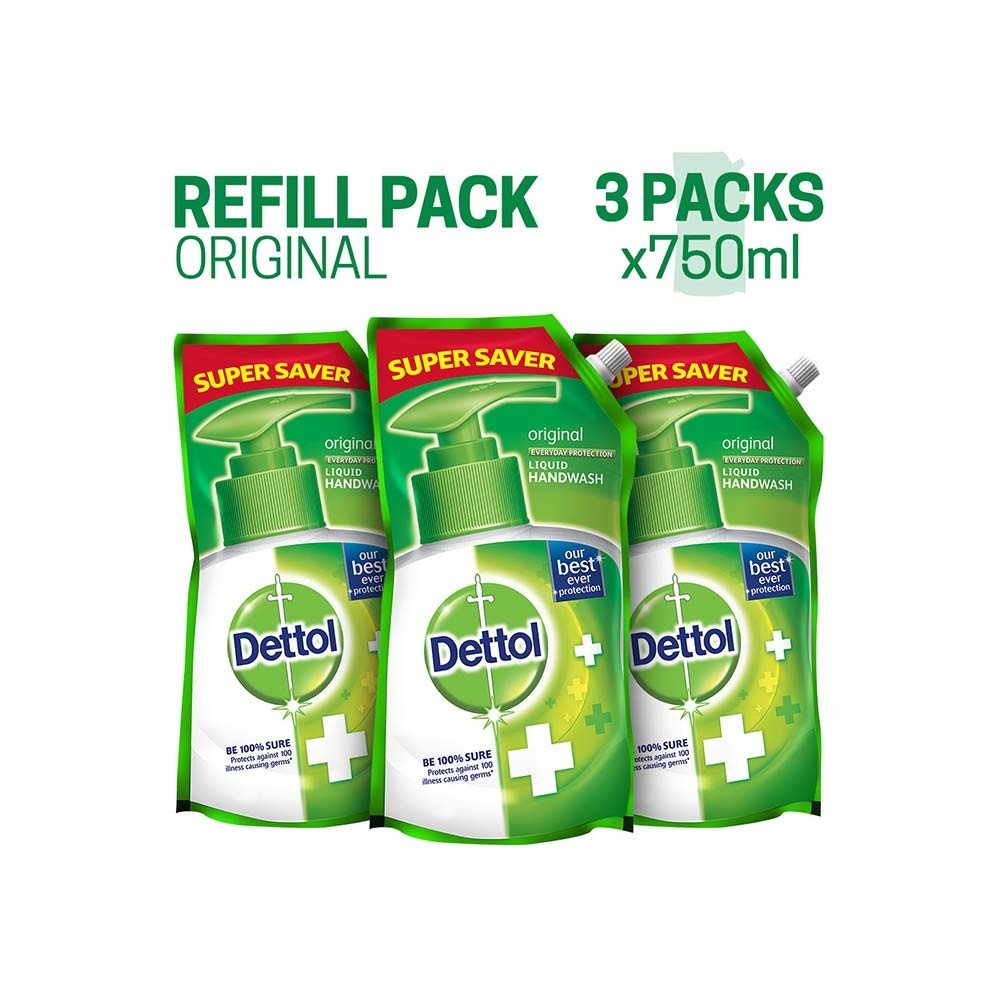 Dettol Original Hand Wash (Refill) - Pack of 3 (3x750 ml)
