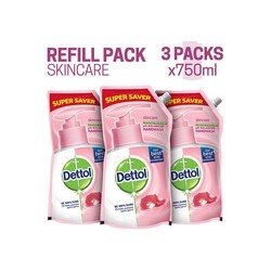 Dettol Skin Care Hand Wash (Refill) - Pack of 3 (3x750 ml)