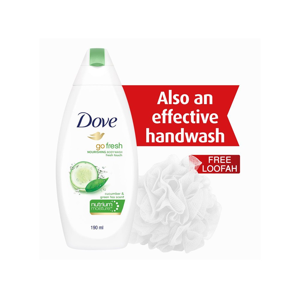 Dove Go Fresh Nourishing Body Wash - with Free Loofah