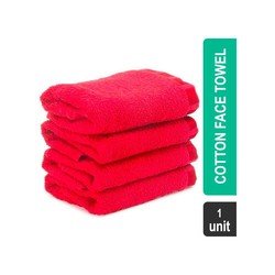 Grocered Happy Home Euro Square FF1004 Carnival 4 Pcs 380 GSM 100% Cotton Face Towel Set (Maroon)