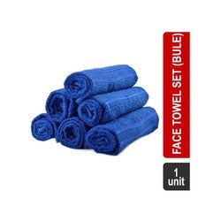 Eurospa Elegance 6 Pcs 100% Cotton Face Towel Set (Blue)