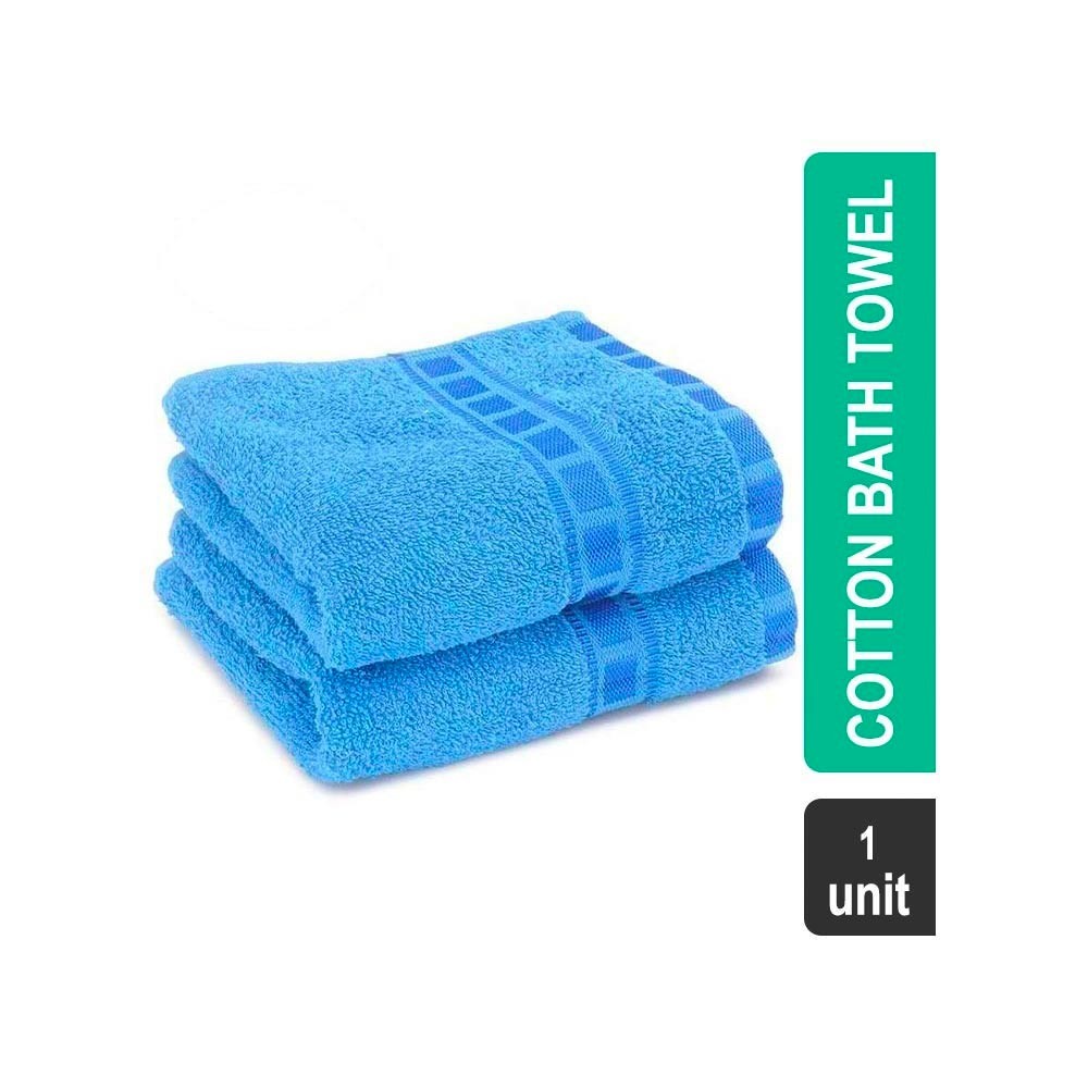 Grocered Happy Home Euro Square HH1003 Carnival 2 Pcs 380 GSM 100% Cotton Hand Towel Set (Blue)