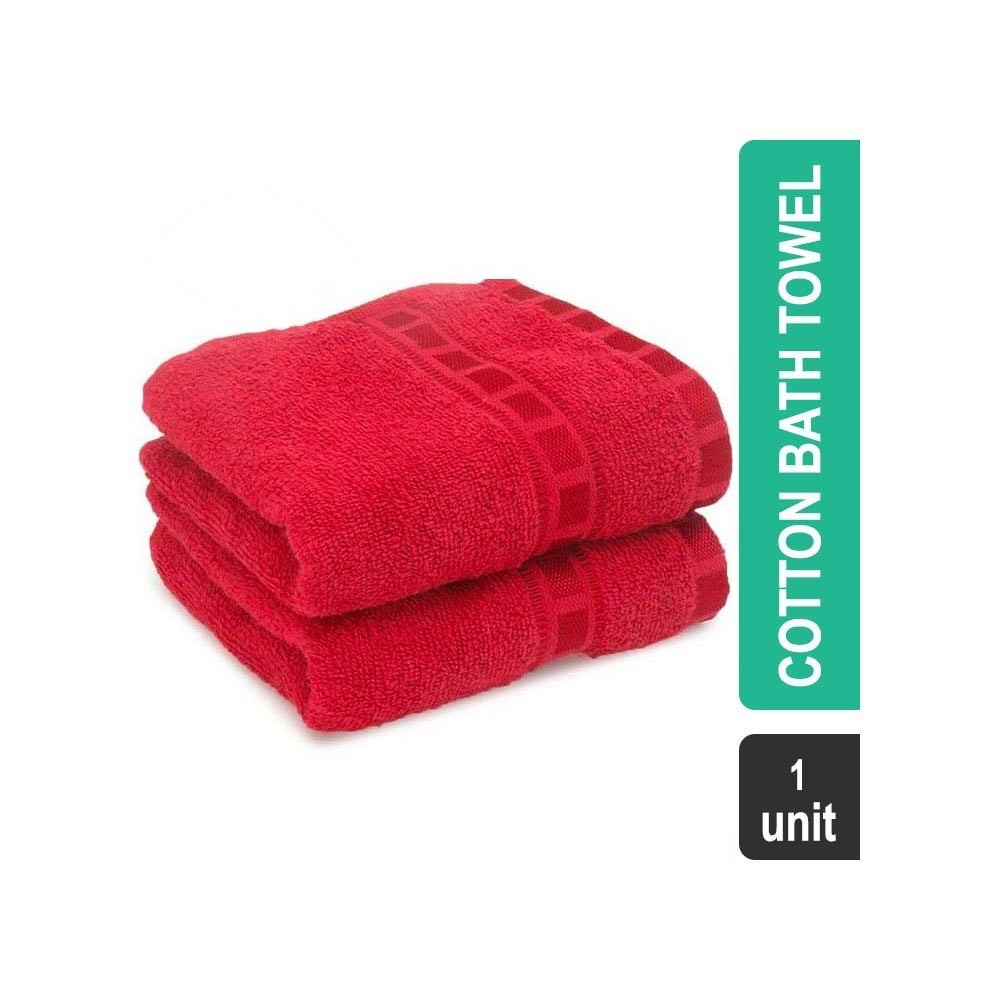 Grocered Happy Home Euro Square HH1004 Carnival 2 Pcs 380 GSM 100% Cotton Hand Towel Set (Maroon)