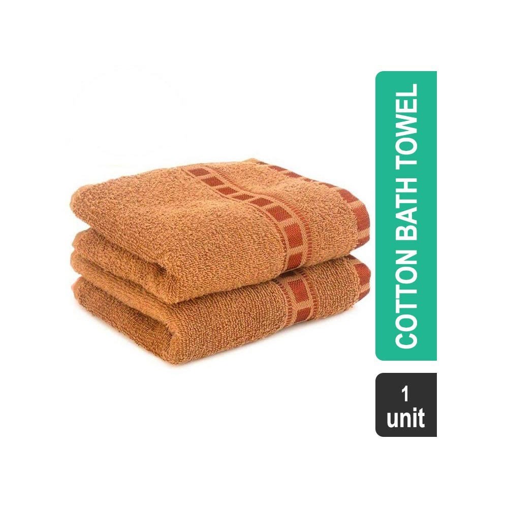 Grocered Happy Home Euro Square HH1002 Carnival 2 Pcs 380 GSM 100% Cotton Hand Towel Set (Brown)