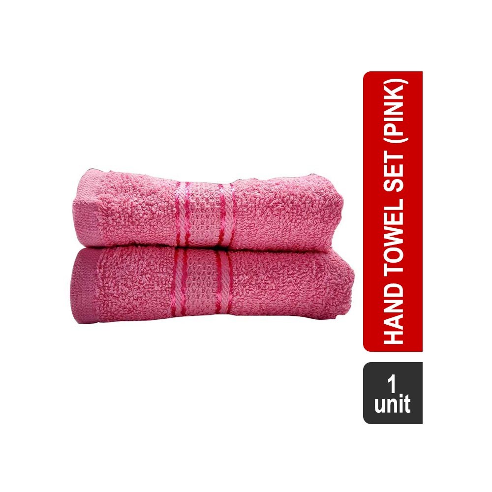 Eurospa Elegance 2 Pcs 100% Cotton Hand Towel Set (Pink)