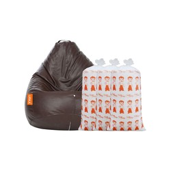 Orka Classic Bean Bag Combo with Beans (XXL, Brown)