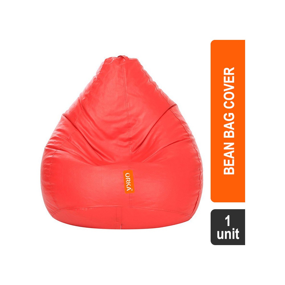 Orka Classic Teardrop Super Saver Bean Bag Cover without Beans (XXL, Red)