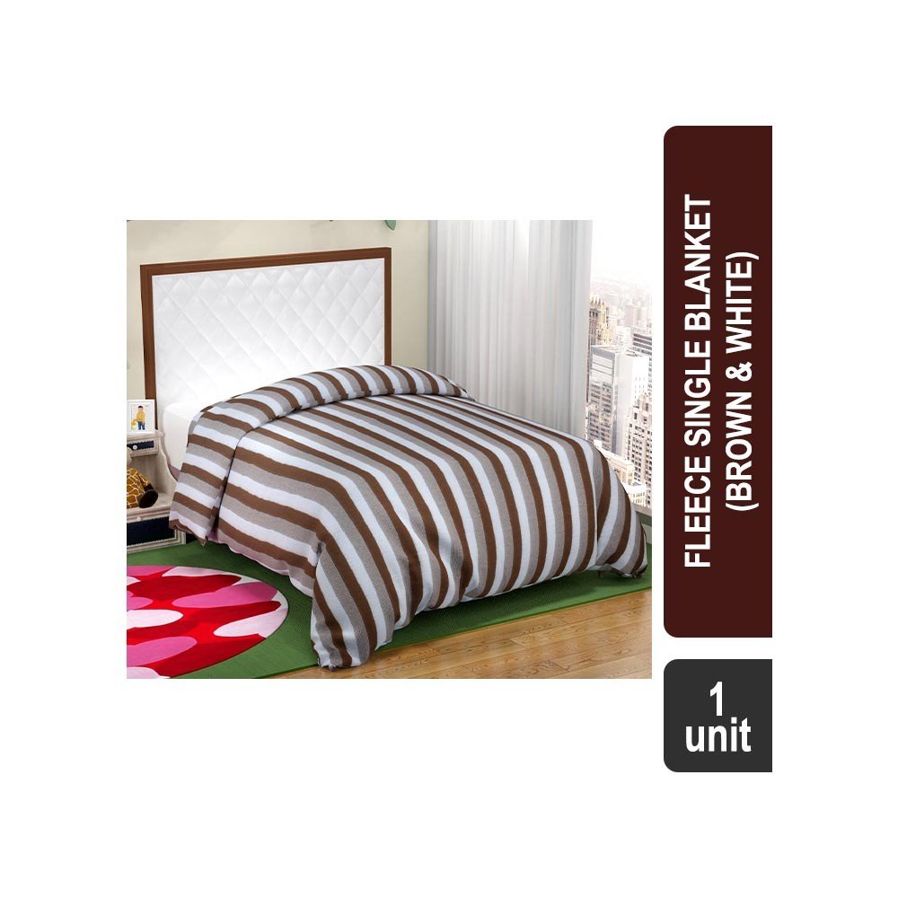 SaveMore EWBLANKET04 Fleece Single Blanket (Brown & White)