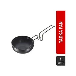 Melina Hard Anodized Aluminium Non-Induction 200 ml Super Saver Tadka Pan (10 cm, Black)