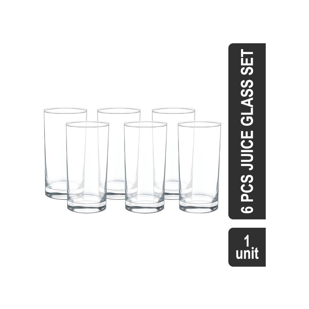 Glass Ideas 6 Pcs Super Saver Juice Glass Set (250 ml, White) TWG 1086 Alpine