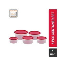 Princeware Polypropylene Container Set 5 Pcs (2.47 l, Assorted) (5655-5 5645 Store Fresh)