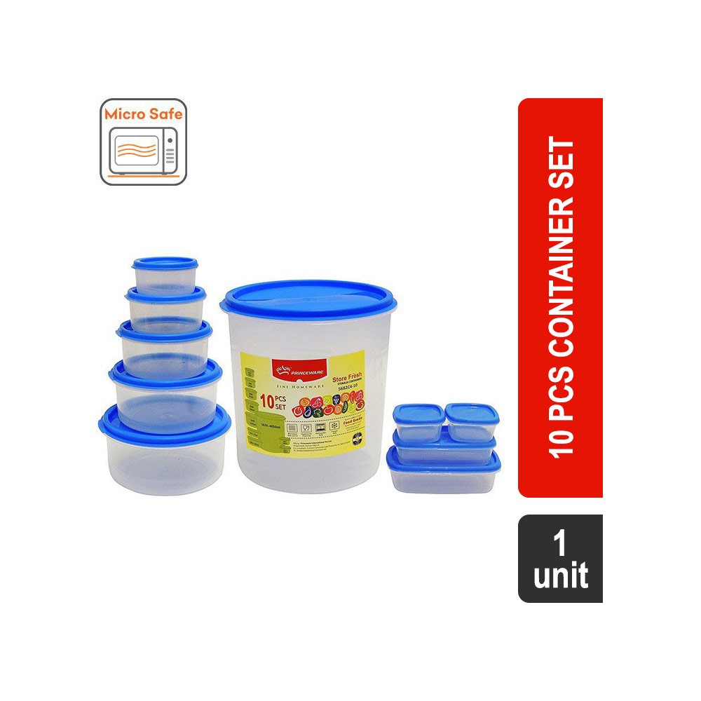 Princeware Plastic Container Set 10 Pcs (Assorted) (SF 5682)