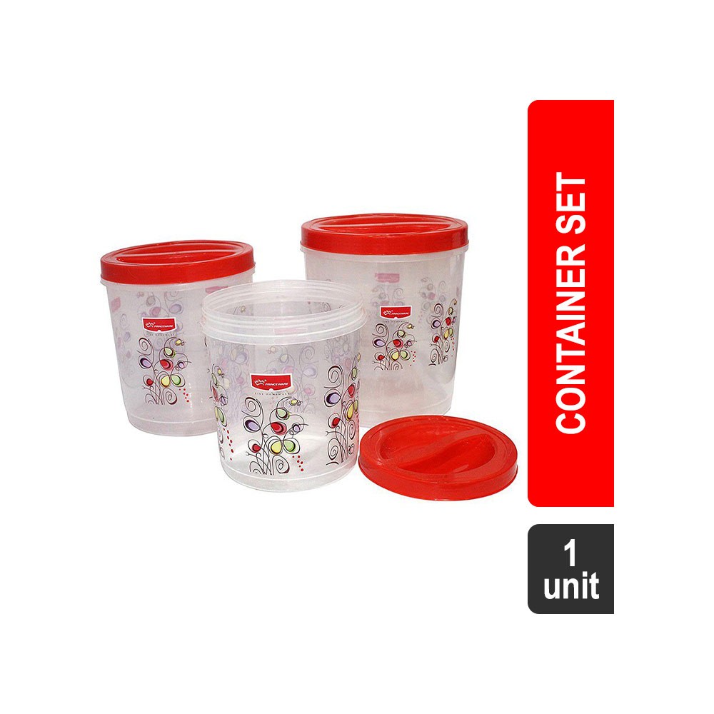 Princeware Plastic Super Saver Container Set 3 Pcs (Assorted) (9437 Twister)