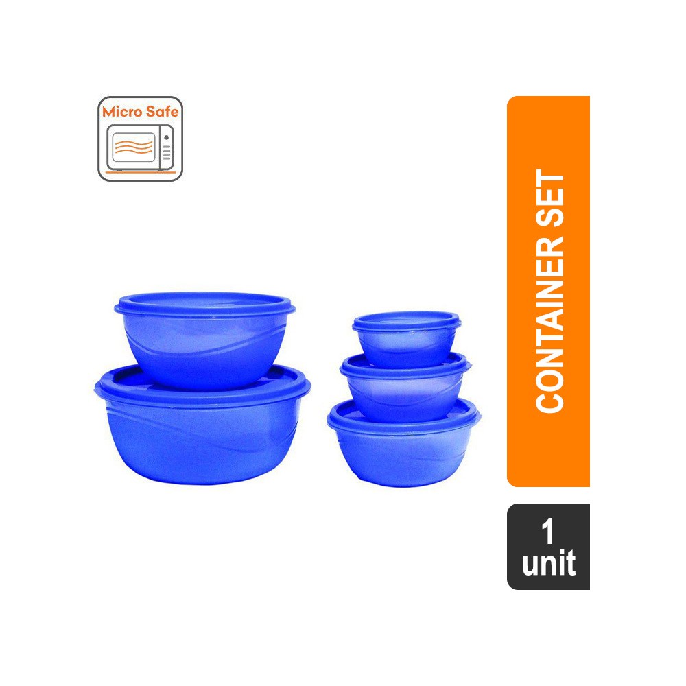 Princeware Virgin Plastic Super Saver Container Set 5 Pcs (Assorted) (Store Fresh)