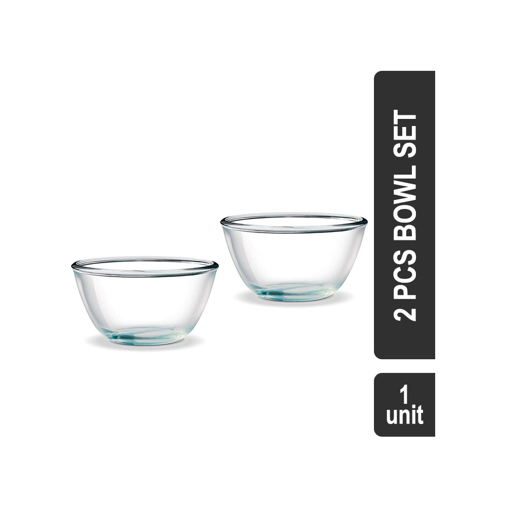 Borosil Glass 2 Pcs Bowl Set (Transparent) (Select)