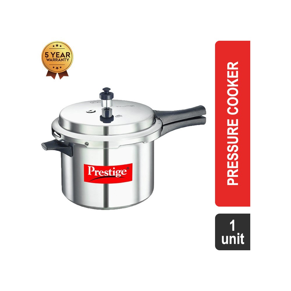 Prestige Popular Aluminium Outer Lid Gas stove compatible Pressure Cooker (5 l, Silver)