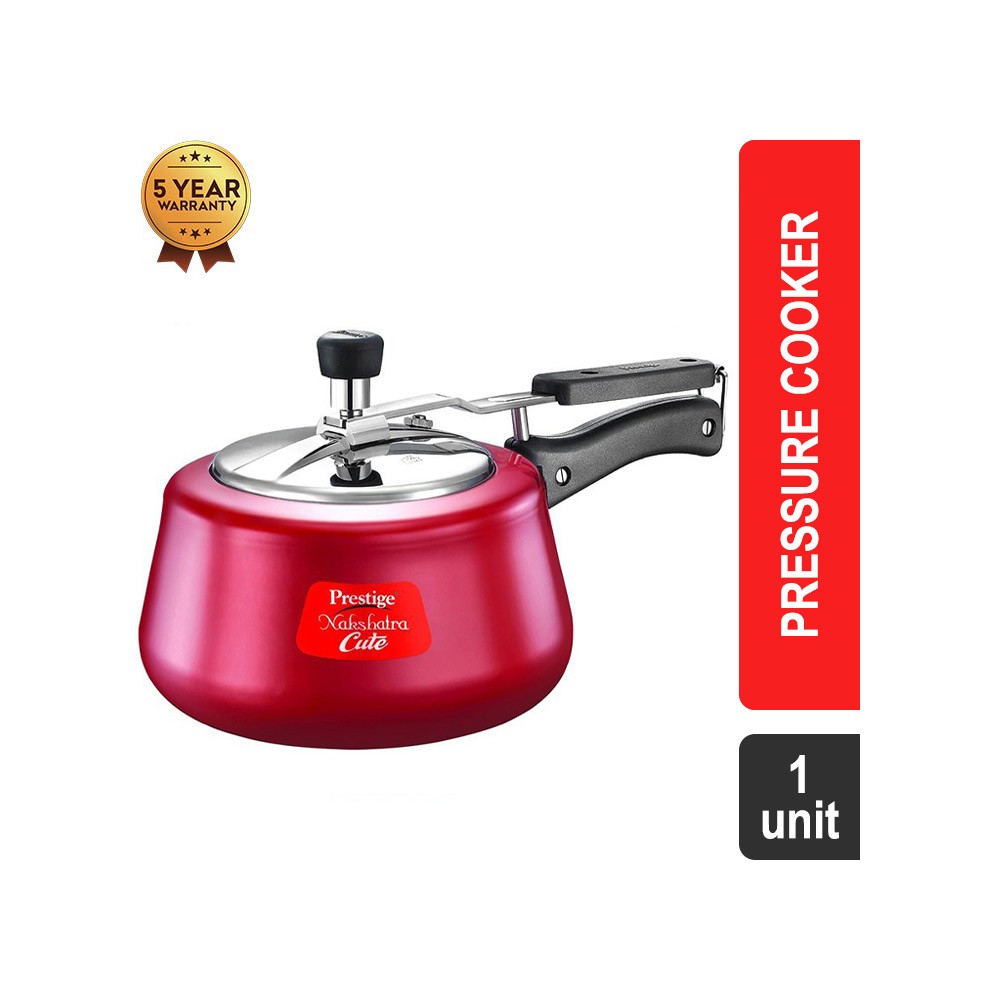 Prestige Nakshtra Cute 11729 Aluminium Inner Lid Induction & Gas stove compatible Pressure Cooker (3 l, Red)