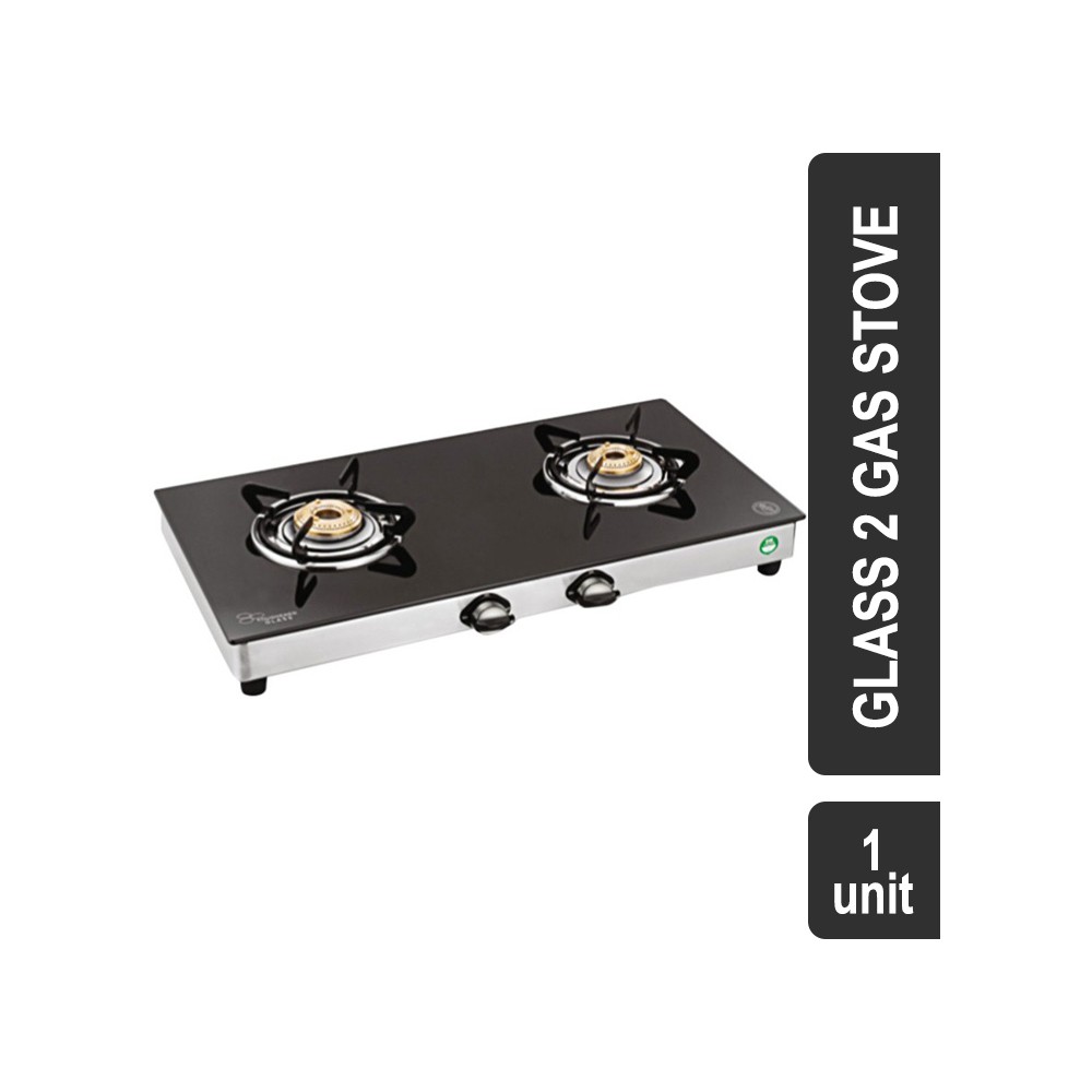 Triones TGT-007 Toughened Glass 2 Gas Stove Black