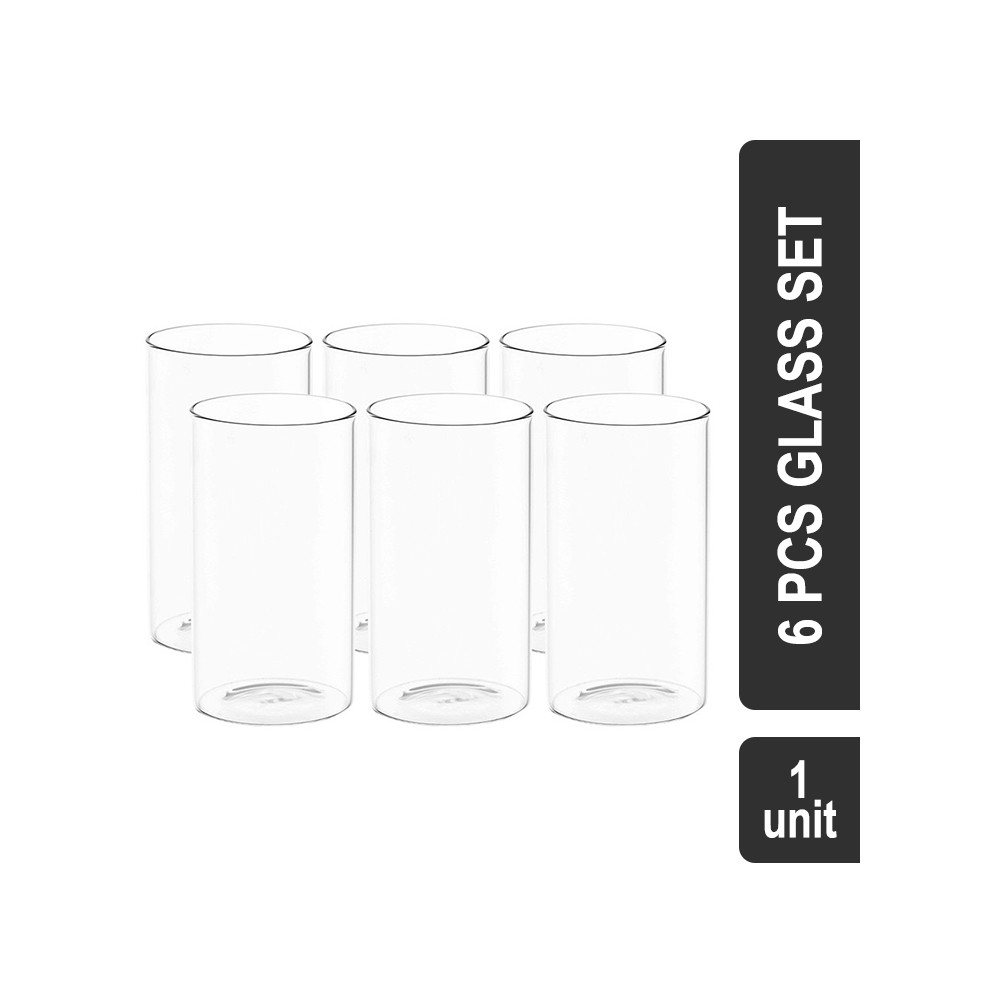 Borosil 6 Pcs Glass Set (350 ml, Transparent) - Vision Large