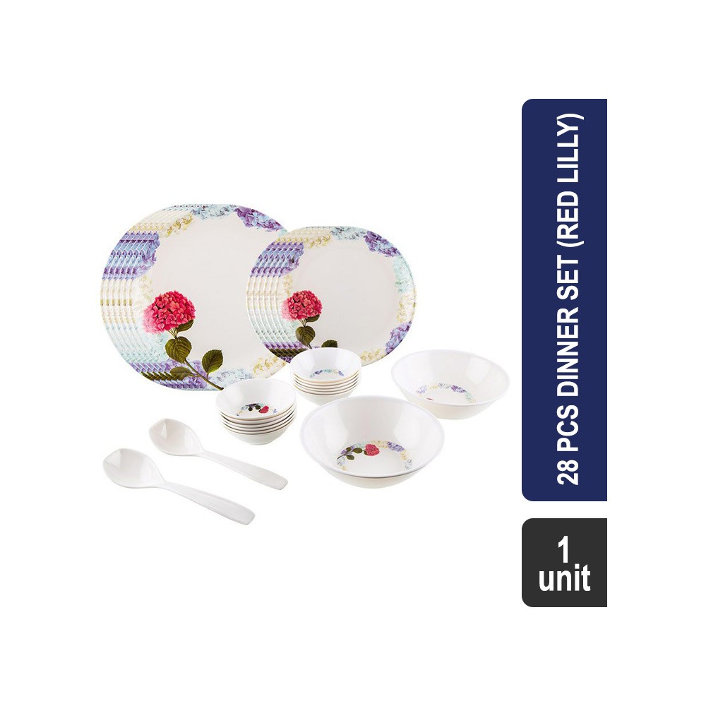 Dinesmart Delux Melamine 28 Pcs Dinner Set (White)