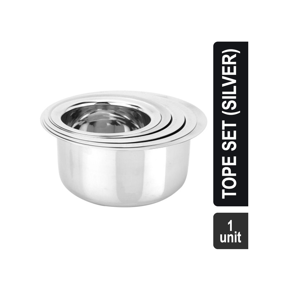 KE Stainless Steel Non-Induction Super Saver Tope Set (Silver) - Set of 5
