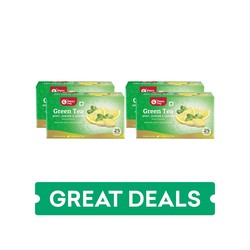 Grocered Happy Day Ginger, Mint & Lemon Green Tea Bags - Pack of 4