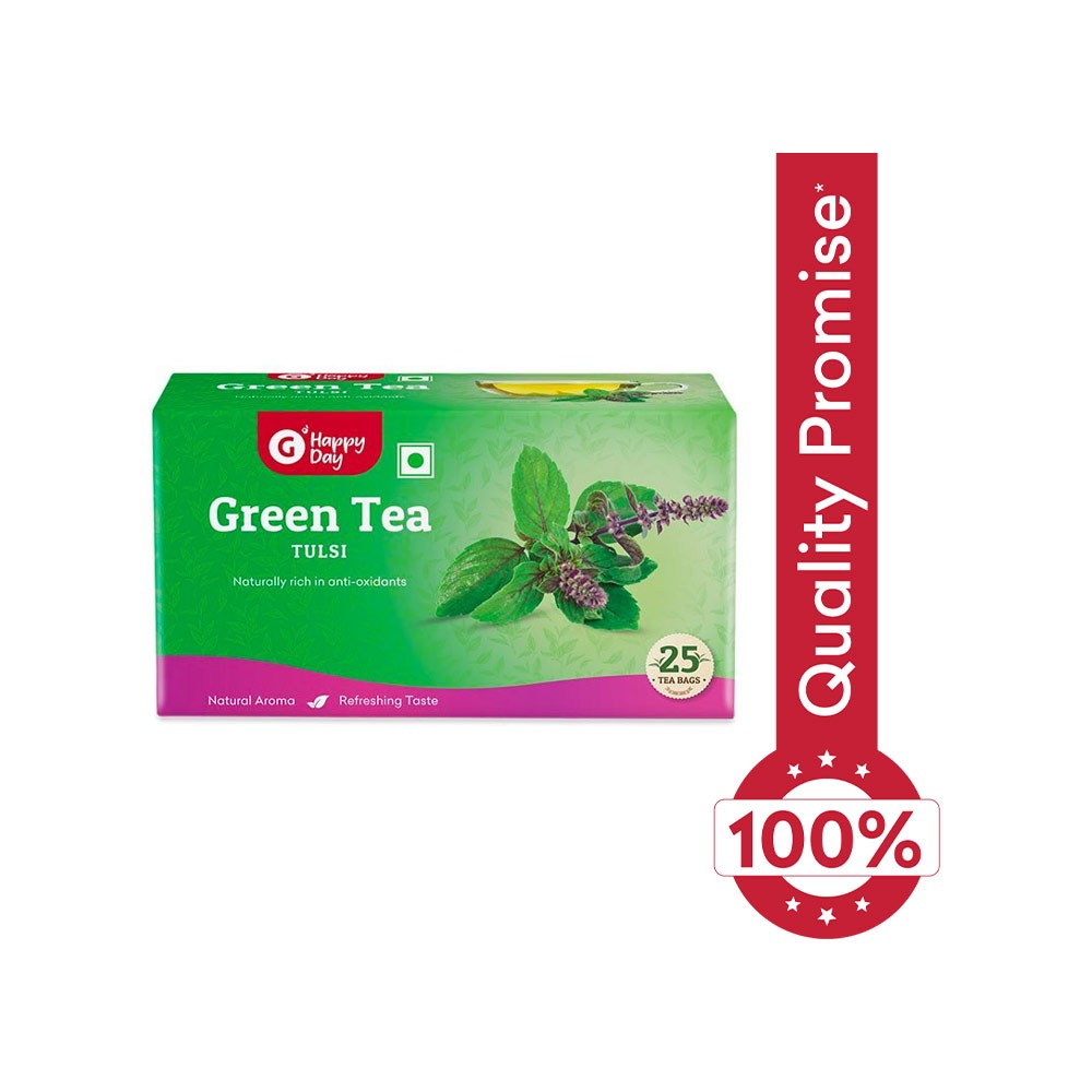 Grocered Happy Day Tulsi Green Tea Bags