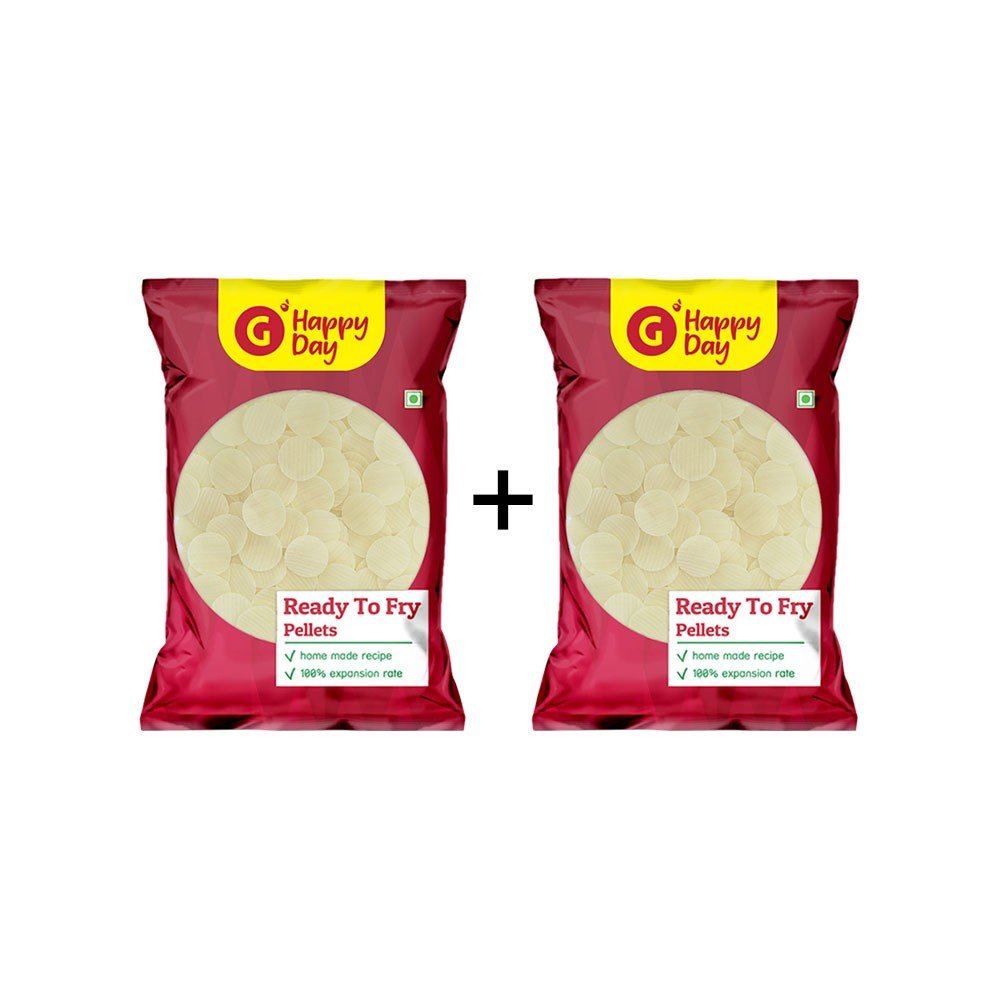 Grocered Happy Day Fasting Potato Wavy Pellets Fryums - Buy 1 Get 1 Free