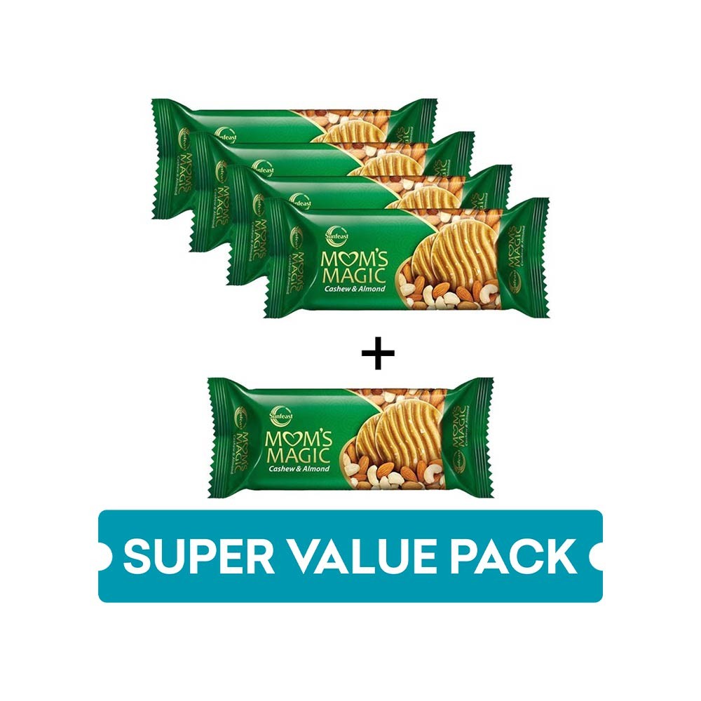 Sunfeast Mom's Magic Biscuit Cashew & Almond Cookie - Buy 4 Get 1 Free - Brand Offer