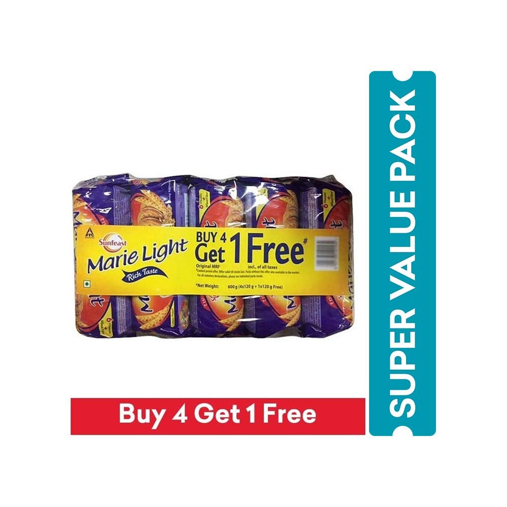 Sunfeast Marie Light Rich Taste Biscuit - Buy 4 Get 1 Free - Brand Offer