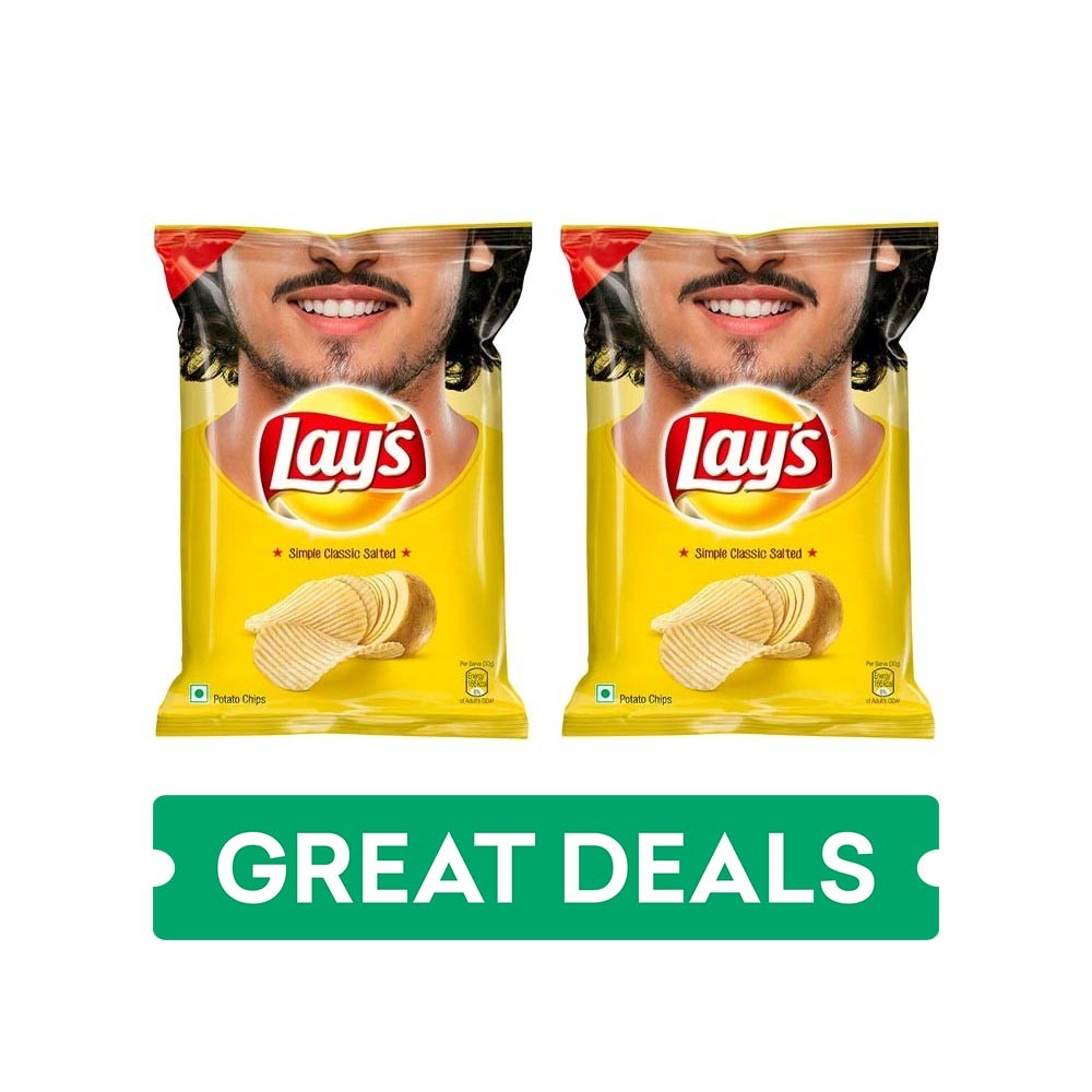 Lay's Potato Simple Classic Salted Chips - Pack of 2