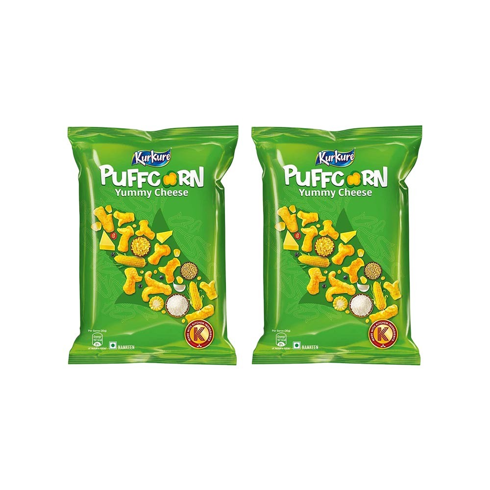 Kurkure Puffcorn Yummy Cheese Crisps - Pack of 2