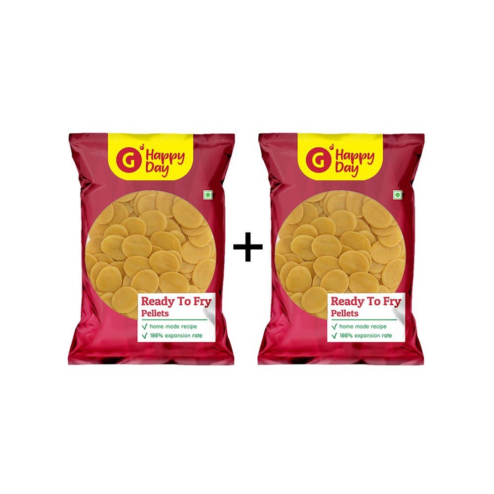 Grocered Happy Day 3D Pani Puri Pellets Fryums - Buy 1 Get 1 Free