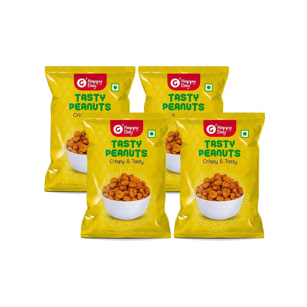 Grocered Happy Day Tasty Masala Peanut Namkeen - Pack of 4