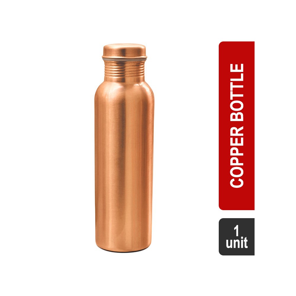 Kitchen Kraft 99% Pure Copper Super Saver Bottle (900 ml, Brown)