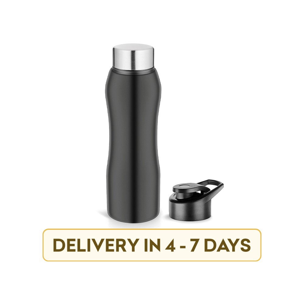 Pexpo PXP 1002 BK-BK Trendy Water, kids Fridge 2 Pcs Stainless Steel Bottle Set (500 ml, Black)