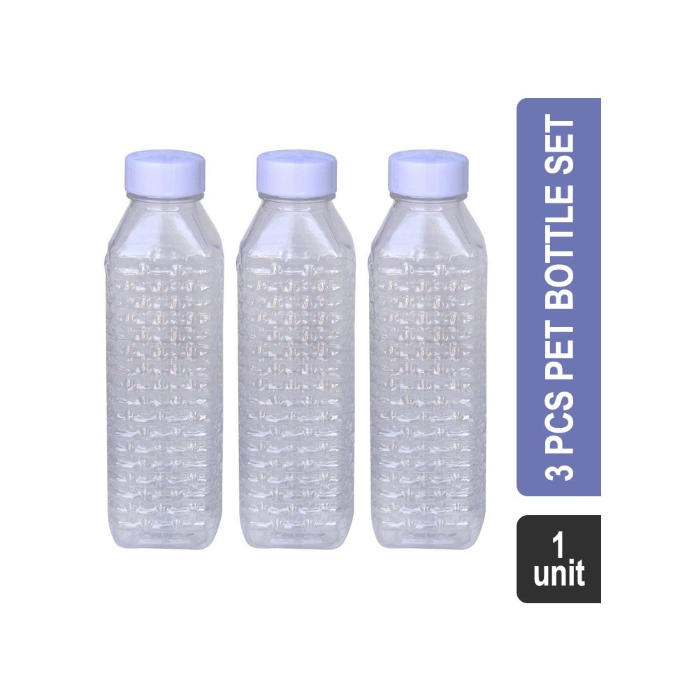 Princeware IRIS Fridge 3 Pcs Pet Super Saver Bottle Set (1 l, Assorted)